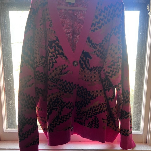 FARM Rio CROCO Vibrant Pink and Black Cardigan XL - Picture 5 of 5